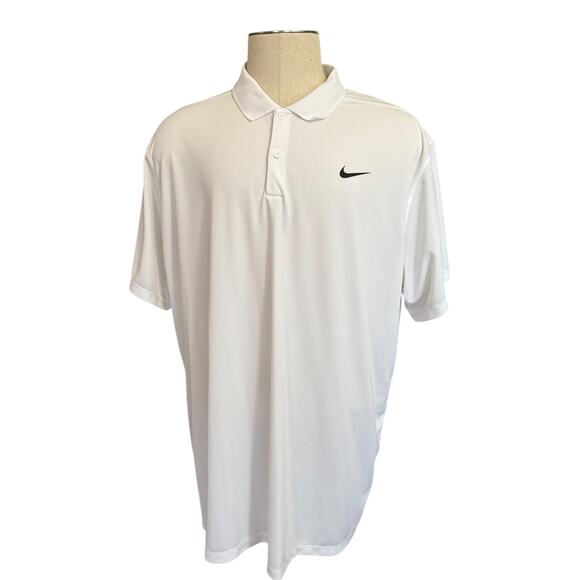 Nike White Dri Fit Polo Shirt EUC Plus Size XXL - Picture 1 of 5
